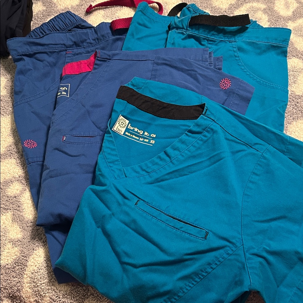 Blue Scrub Pants Set of 2